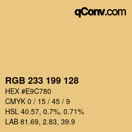 Color code: RGB 233 199 128 | qconv.com