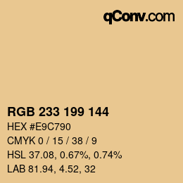 Color code: RGB 233 199 144 | qconv.com