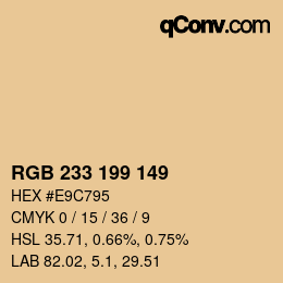 Color code: RGB 233 199 149 | qconv.com