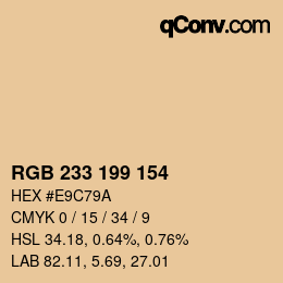 Color code: RGB 233 199 154 | qconv.com