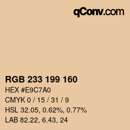 Color code: RGB 233 199 160 | qconv.com