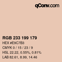 Color code: RGB 233 199 179 | qconv.com