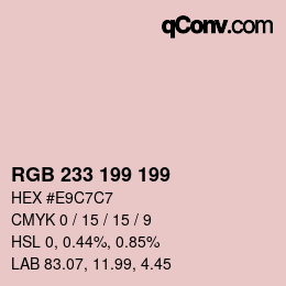 Color code: RGB 233 199 199 | qconv.com