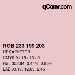 Color code: RGB 233 199 203 | qconv.com