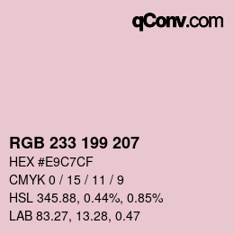 Color code: RGB 233 199 207 | qconv.com