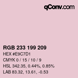 Color code: RGB 233 199 209 | qconv.com