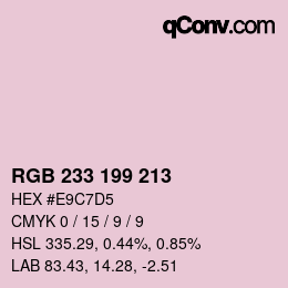Color code: RGB 233 199 213 | qconv.com