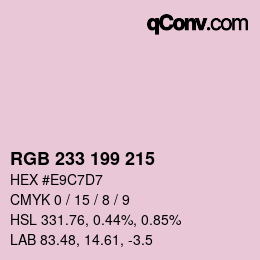 Color code: RGB 233 199 215 | qconv.com