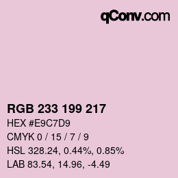 Color code: RGB 233 199 217 | qconv.com