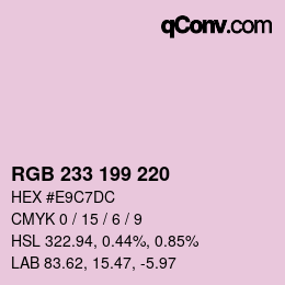 Color code: RGB 233 199 220 | qconv.com