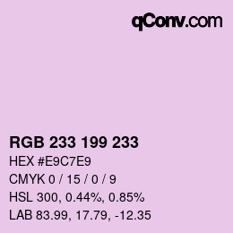 Color code: RGB 233 199 233 | qconv.com