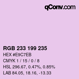 Color code: RGB 233 199 235 | qconv.com