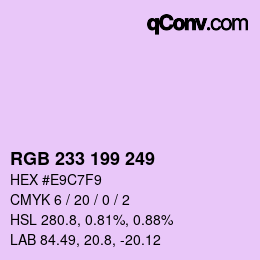 Color code: RGB 233 199 249 | qconv.com