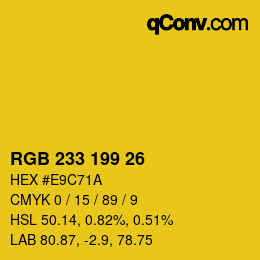 Farbcode: RGB 233 199 26 | qconv.com