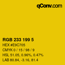 Color code: RGB 233 199 5 | qconv.com