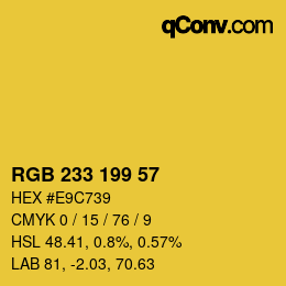 Color code: RGB 233 199 57 | qconv.com