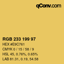 Color code: RGB 233 199 97 | qconv.com