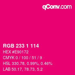 Farbcode: RGB 233 1 114 | qconv.com