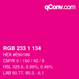 カラーコード: RGB 233 1 134 | qconv.com
