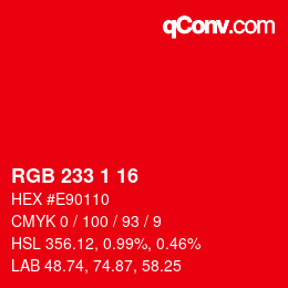 Color code: RGB 233 1 16 | qconv.com