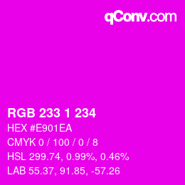 カラーコード: RGB 233 1 234 | qconv.com