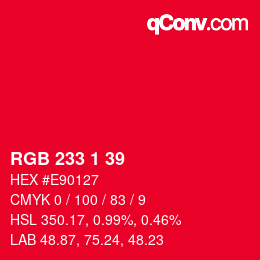 Color code: RGB 233 1 39 | qconv.com