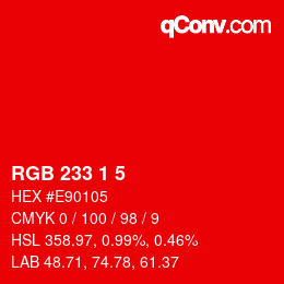 Farbcode: RGB 233 1 5 | qconv.com