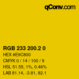 カラーコード: RGB 233 200.2 0 | qconv.com