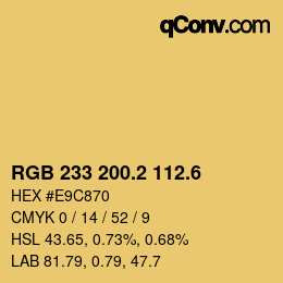 カラーコード: RGB 233 200.2 112.6 | qconv.com