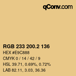 Color code: RGB 233 200.2 136 | qconv.com