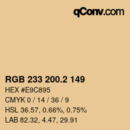 Color code: RGB 233 200.2 149 | qconv.com