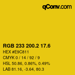 カラーコード: RGB 233 200.2 17.6 | qconv.com