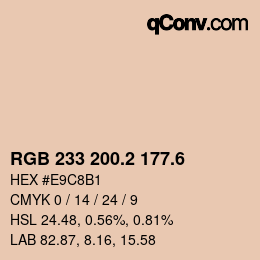 カラーコード: RGB 233 200.2 177.6 | qconv.com