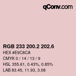 カラーコード: RGB 233 200.2 202.6 | qconv.com