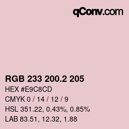 カラーコード: RGB 233 200.2 205 | qconv.com