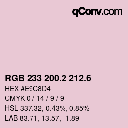 カラーコード: RGB 233 200.2 212.6 | qconv.com