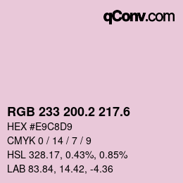 カラーコード: RGB 233 200.2 217.6 | qconv.com