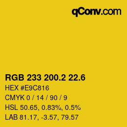 カラーコード: RGB 233 200.2 22.6 | qconv.com