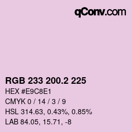 カラーコード: RGB 233 200.2 225 | qconv.com