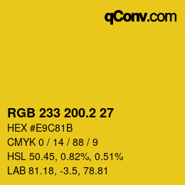 カラーコード: RGB 233 200.2 27 | qconv.com