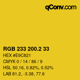 カラーコード: RGB 233 200.2 33 | qconv.com