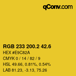 カラーコード: RGB 233 200.2 42.6 | qconv.com