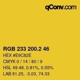 カラーコード: RGB 233 200.2 46 | qconv.com