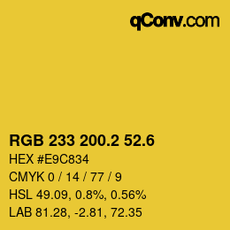 カラーコード: RGB 233 200.2 52.6 | qconv.com