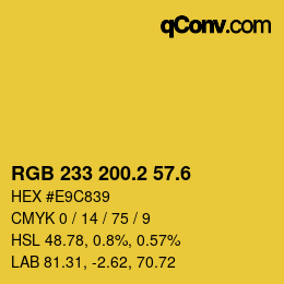 カラーコード: RGB 233 200.2 57.6 | qconv.com
