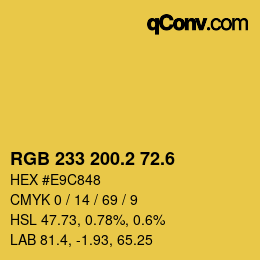 カラーコード: RGB 233 200.2 72.6 | qconv.com