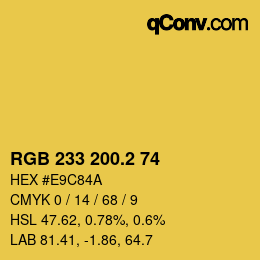 カラーコード: RGB 233 200.2 74 | qconv.com