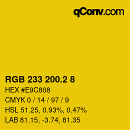 カラーコード: RGB 233 200.2 8 | qconv.com