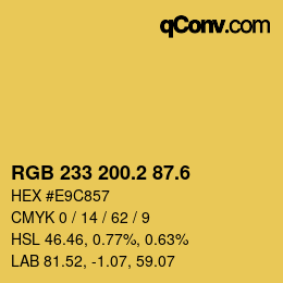 カラーコード: RGB 233 200.2 87.6 | qconv.com