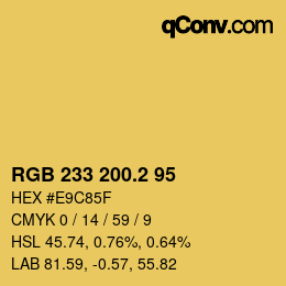 カラーコード: RGB 233 200.2 95 | qconv.com